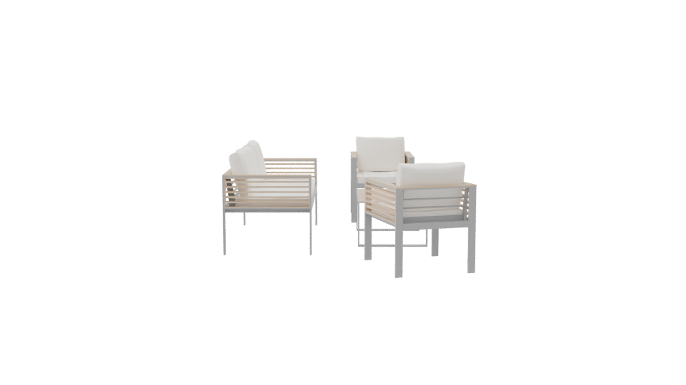 Elegant Outdoor Seating Set 3D - Professional 3D Model Render 8