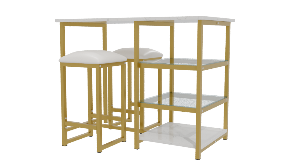 Stylish Modern Bar Table Set - Professional 3D Model Render 12