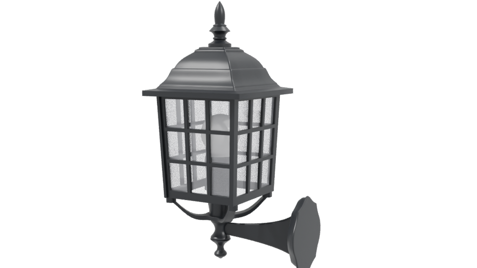 Black Wall Lantern 3D Model - Professional 3D Model Render 3