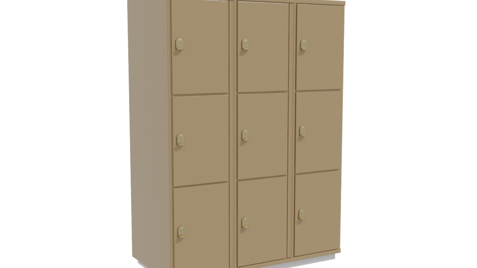 Stylish Lockers Storage Unit 3D - Professional 3D Model Render 10