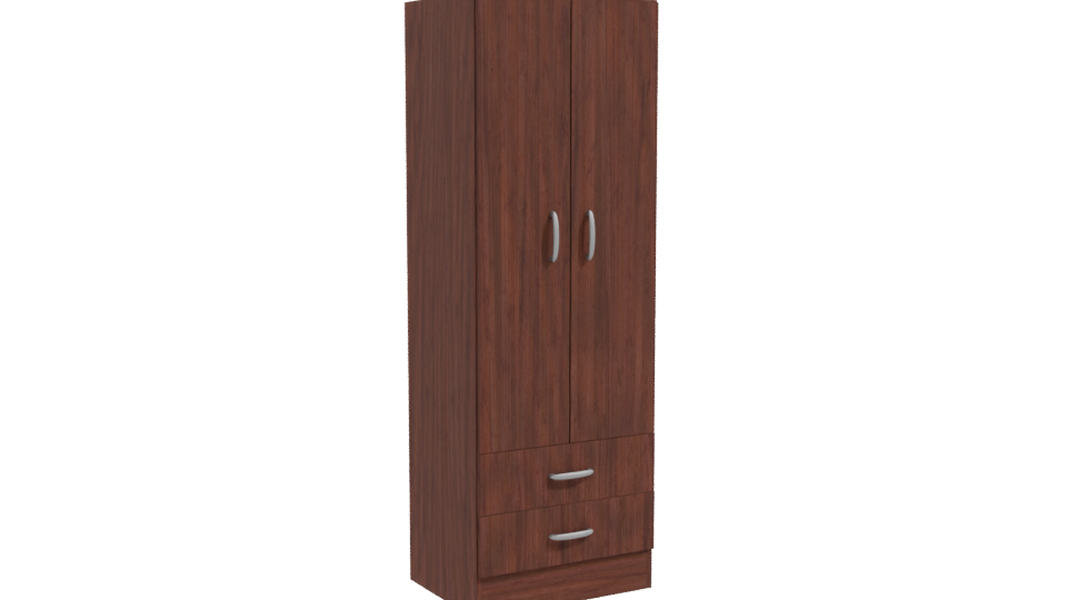 Sleek Wooden Wardrobe with Drawers 3D Model - Professional 3D Model Render 10