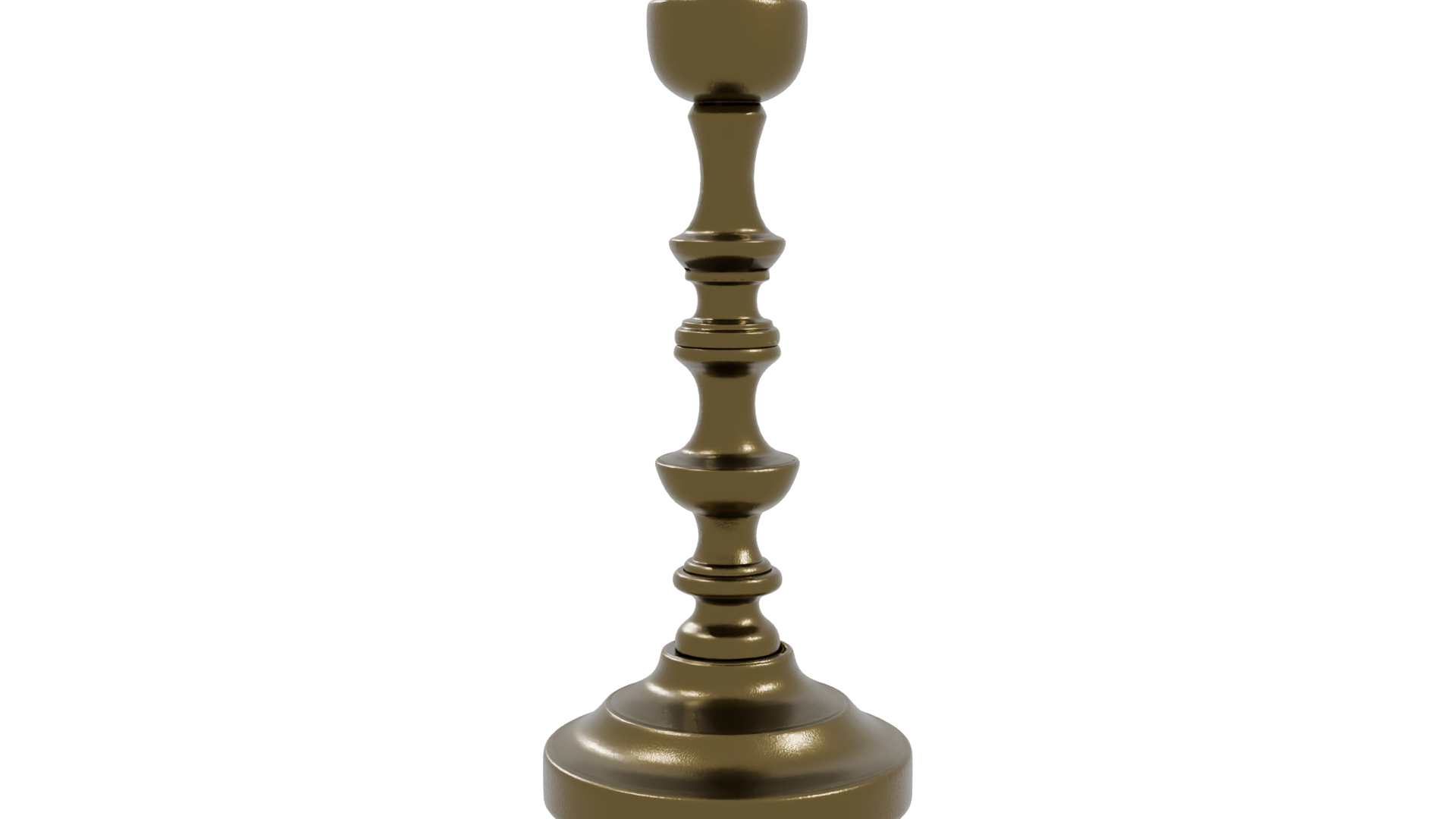 Vintage Brass Candle Holder Model - Professional 3D Model Render 10