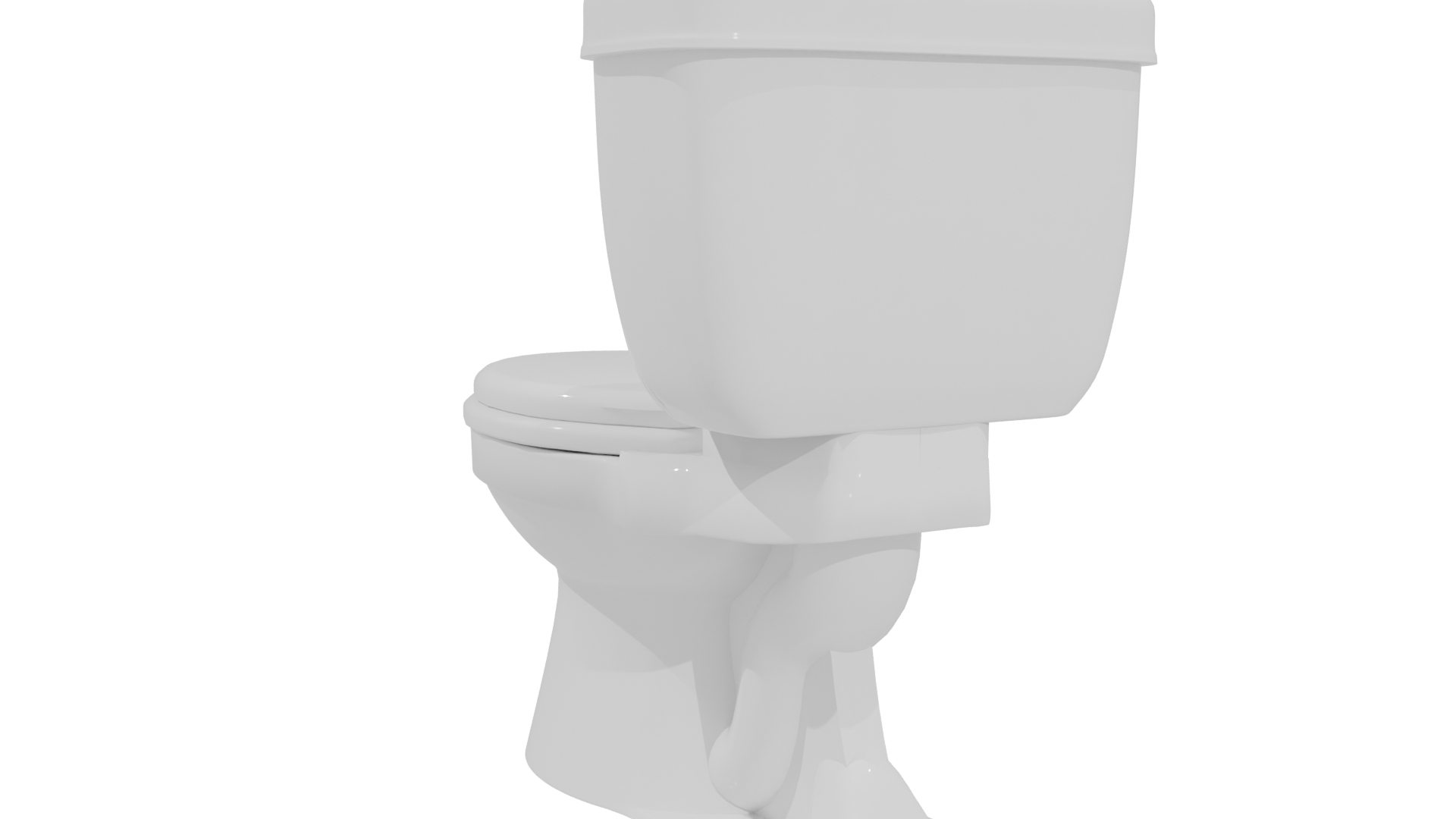 Stylish White Ceramic Toilet 3D Model - Professional 3D Model Render 4