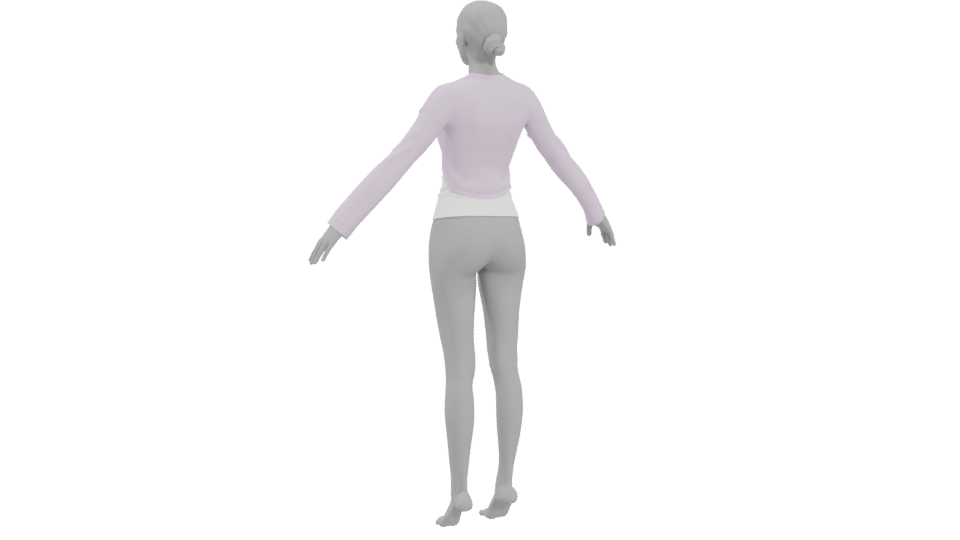 Short Sweater with Long Sleeves 3D - Professional 3D Model Render 4