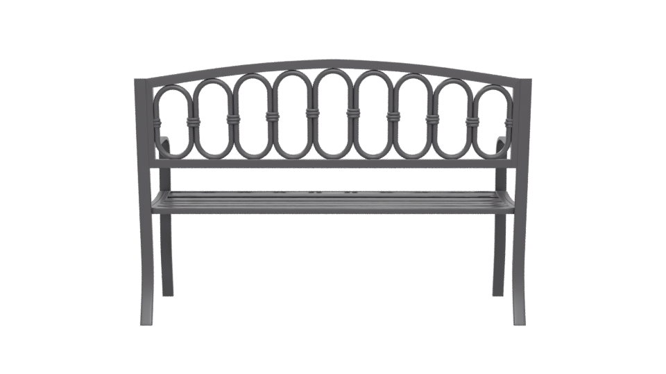 Elegant Outdoor Metal Bench Model - Professional 3D Model Render 5