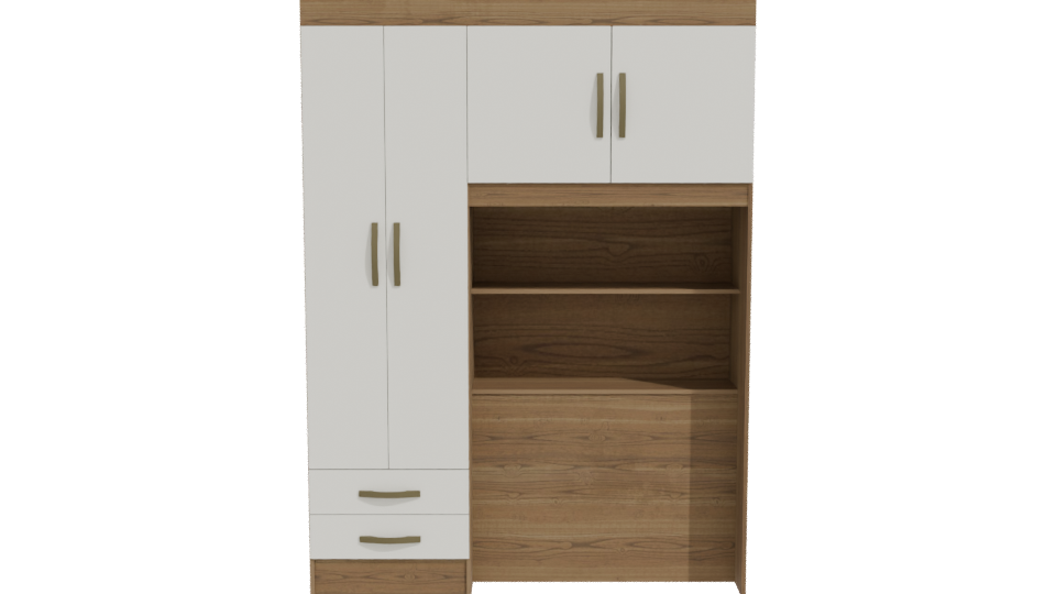 Stylish Wooden Storage Cabinet 3D - Professional 3D Model Render 11