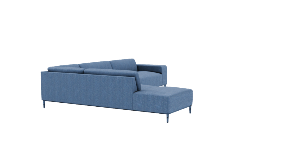 Contemporary L-Shaped Fabric Sofa 3D Model - Professional 3D Model Render 9