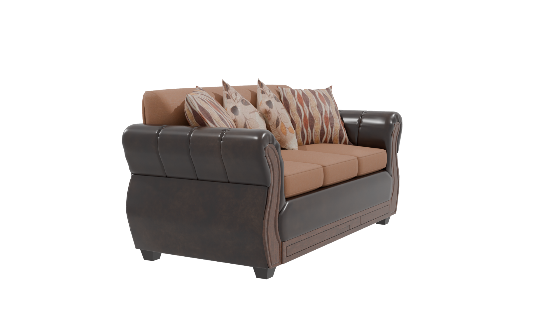 Elegant Brown Sofa 3D Model - Professional 3D Model Render 9