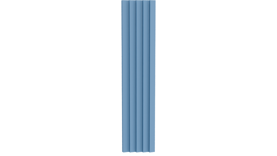 Stylized Blue Ribbed Column Model - Professional 3D Model Render 5