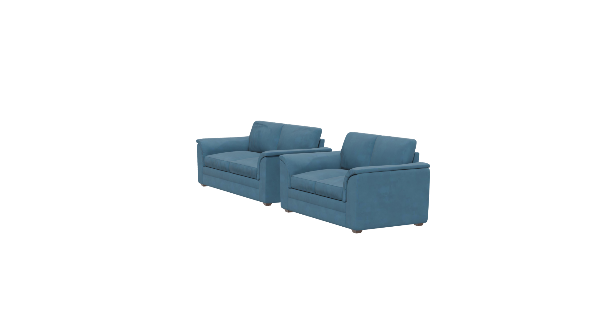 Stylish Blue Sofa Set 3D Model - Professional 3D Model Render 28