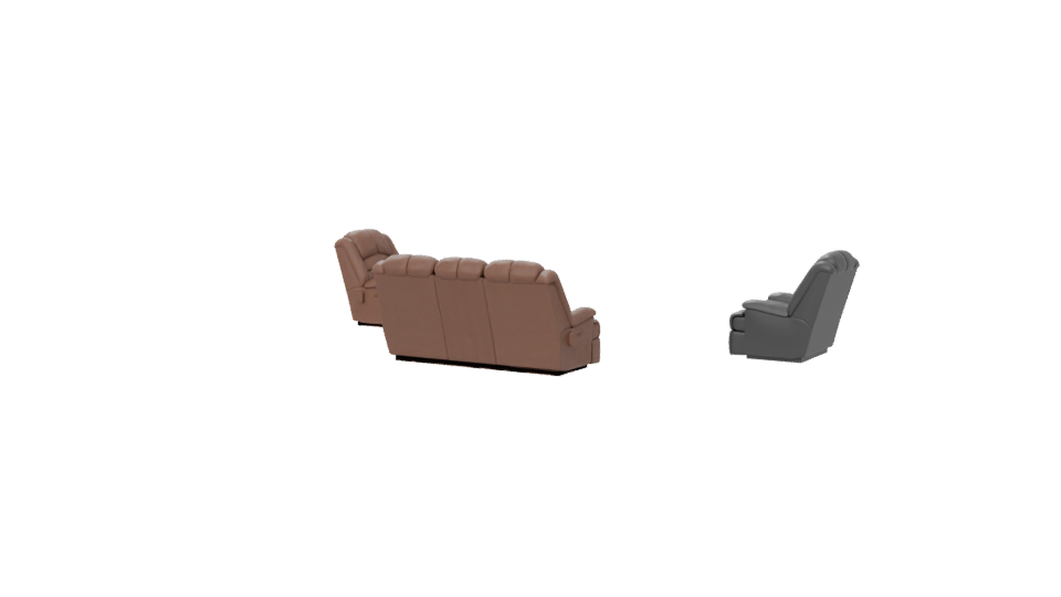 Elegant Reclining Sofa Set 3D - Professional 3D Model Render 6