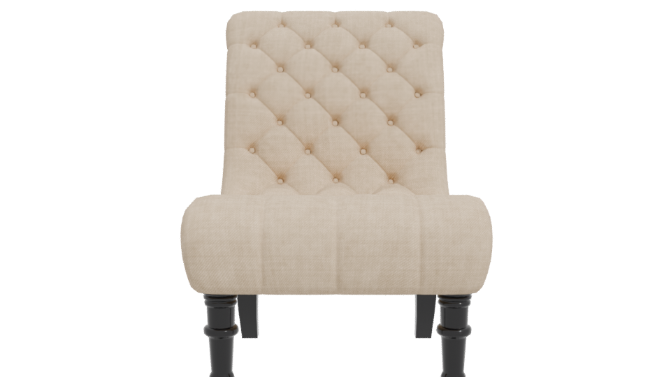 Elegant Tufted Accent Chair 3D - Professional 3D Model Render 11