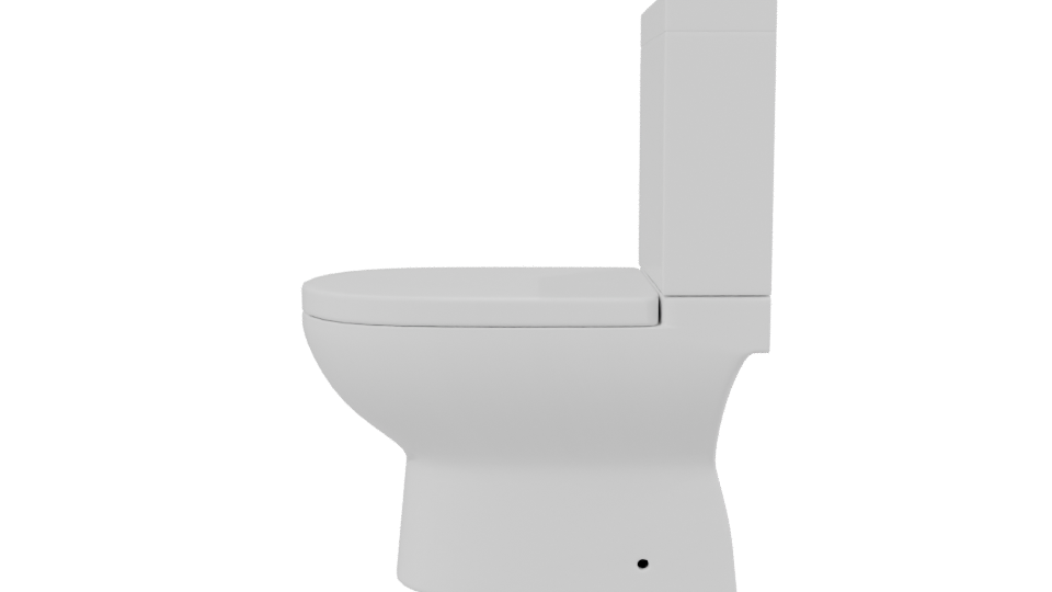 Minimalist White Toilet Model - Professional 3D Model Render 2