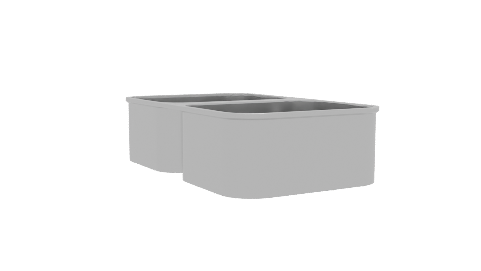 Dual Basin Stainless Steel Sink - Professional 3D Model Render 13