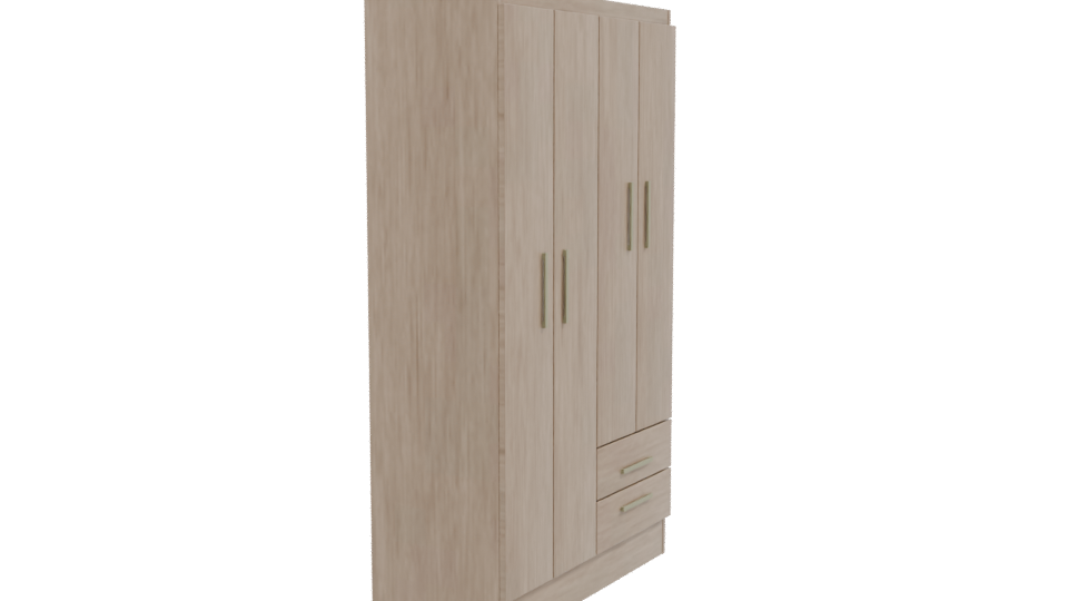 Stylish Wooden Wardrobe 3D Model - Professional 3D Model Render 9