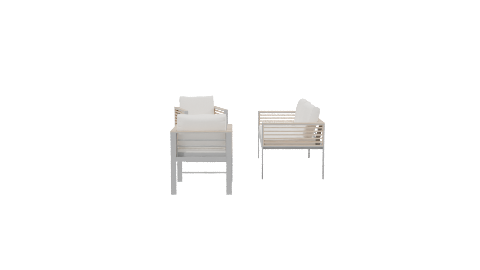 Elegant Outdoor Seating Set 3D - Professional 3D Model Render 2