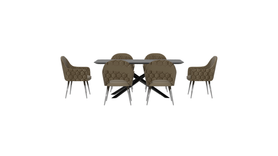 Elegant Modern Dining Set 3D - Professional 3D Model Render 5