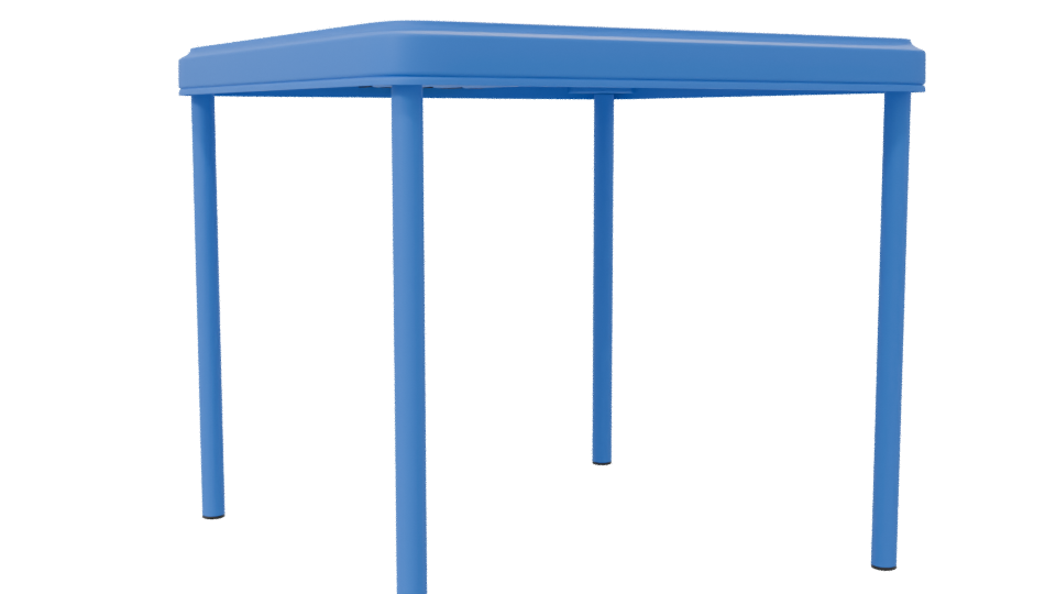 Blue Kids Plastic Table 3D - Professional 3D Model Render 7