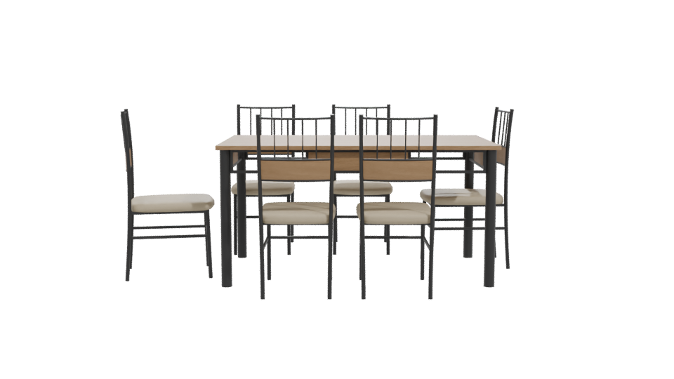 Stylish Modern Dining Table Set 3D Model - Professional 3D Model Render 11