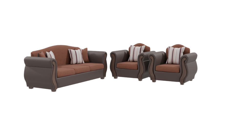 Elegant Sofa Set 3D Model - Professional 3D Model Render 9