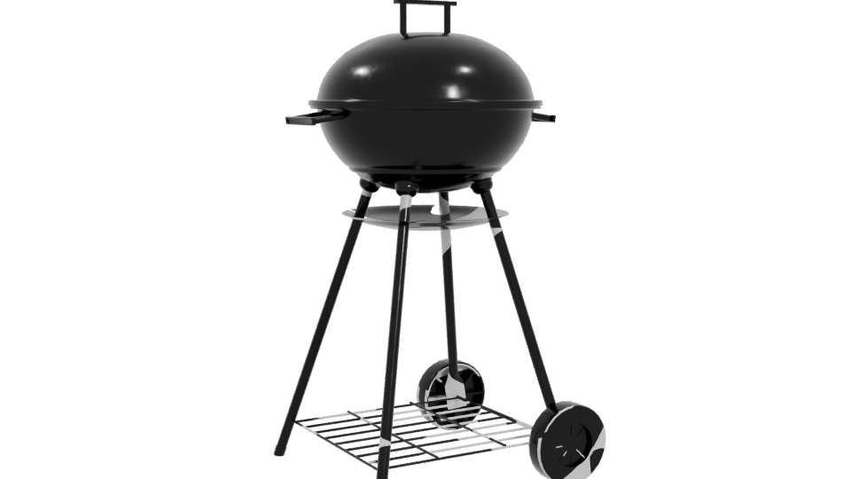 Stylish Outdoor Charcoal Grill 3D - Professional 3D Model Render 4
