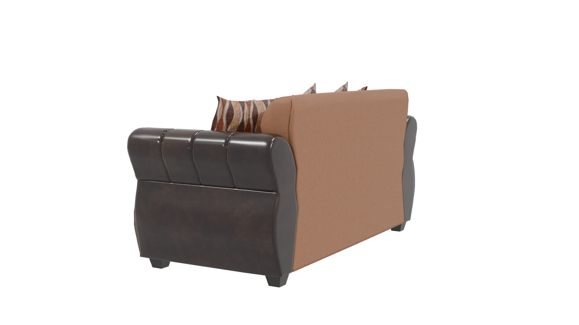 Elegant Brown Sofa 3D Model - Professional 3D Model Render 3