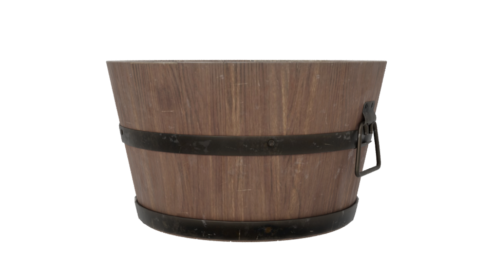 Realistic Wooden Barrel Model - Professional 3D Model Render 6