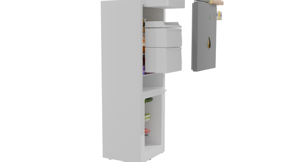 Stylish Stainless Steel Refrigerator 3D - Professional 3D Model Render 9