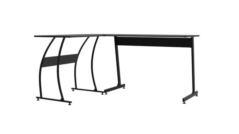 Contemporary L-Shaped Office Desk 3D Model - Professional 3D Model Render 3