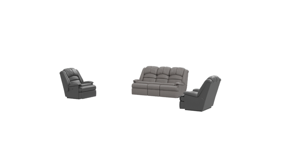 Contemporary Reclining Sofa Set - Professional 3D Model Render 12