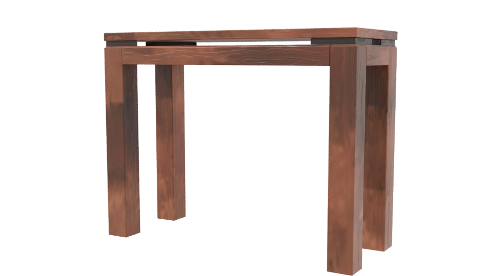 Rustic Wooden Farmhouse Table 3D Model - Professional 3D Model Render 3