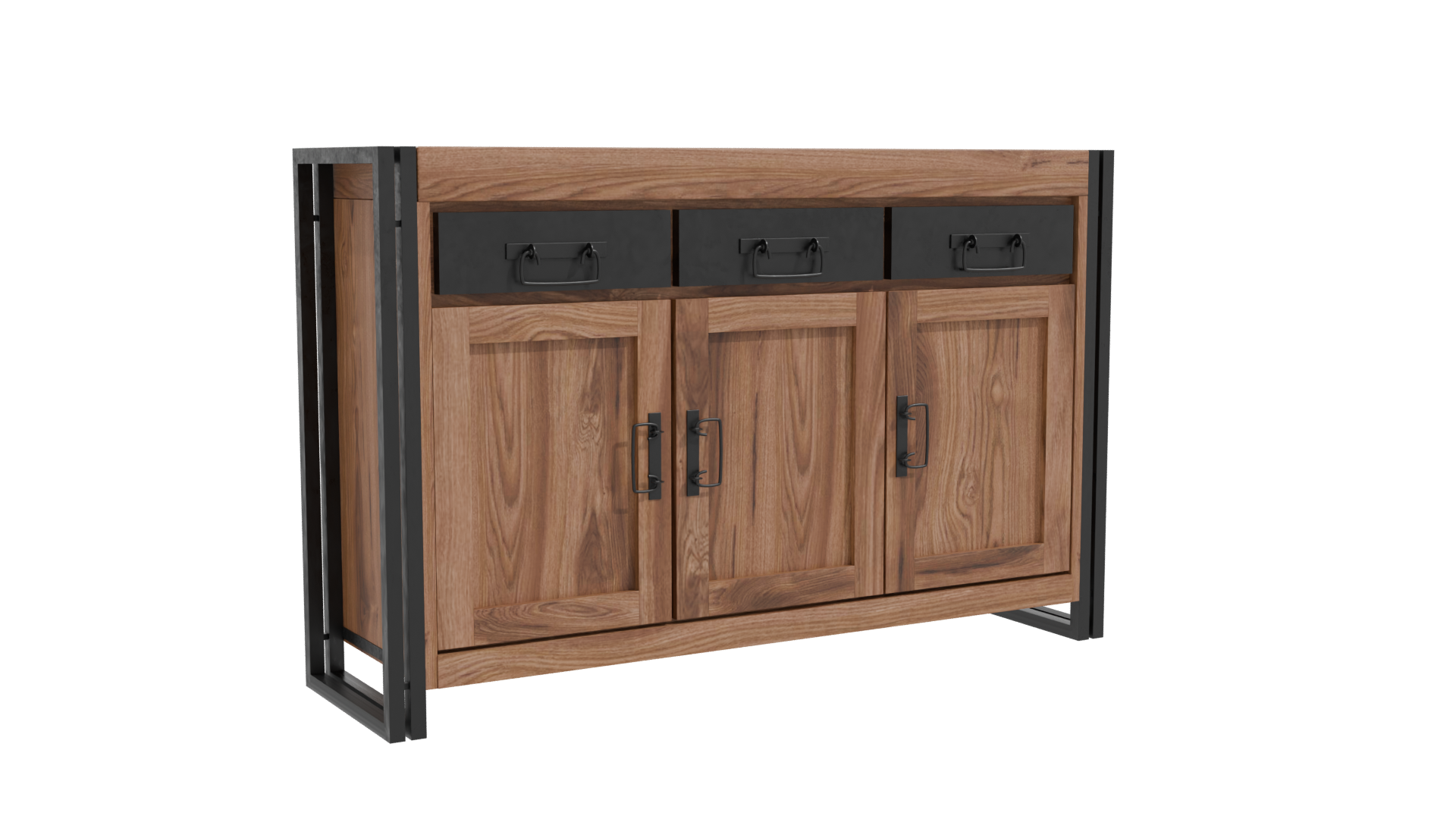 Stylish Wooden Sideboard Model - Professional 3D Model Render 10