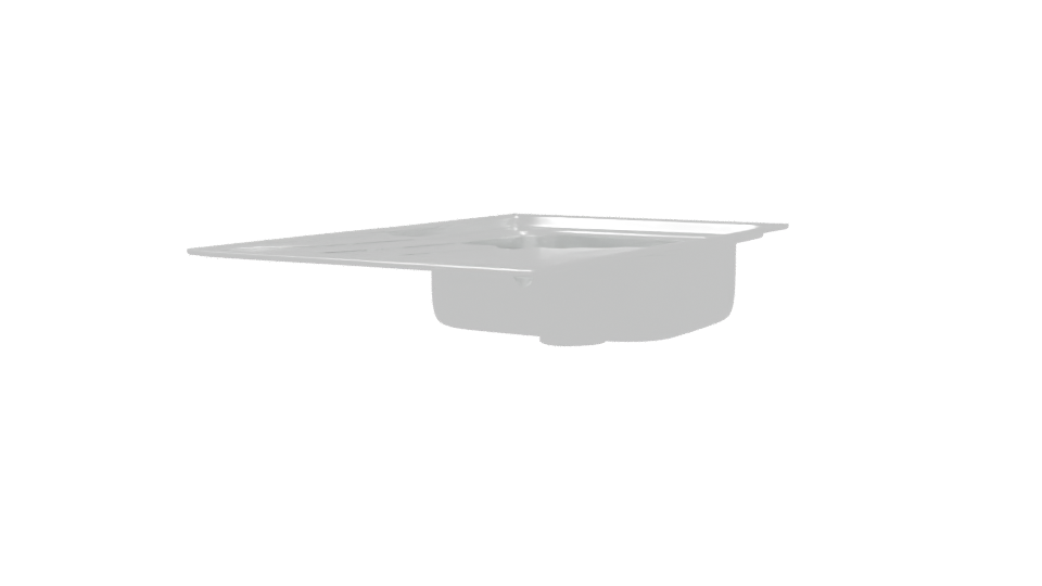 Stylish Stainless Steel Kitchen Sink 3D Model - Professional 3D Model Render 3