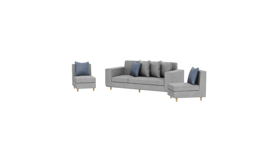 Living Room Sofa Set 3D - Professional 3D Model Render 12