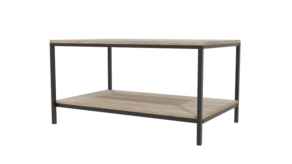 Rustic Wooden Table with Metal Frame 3D Model - Professional 3D Model Render 12