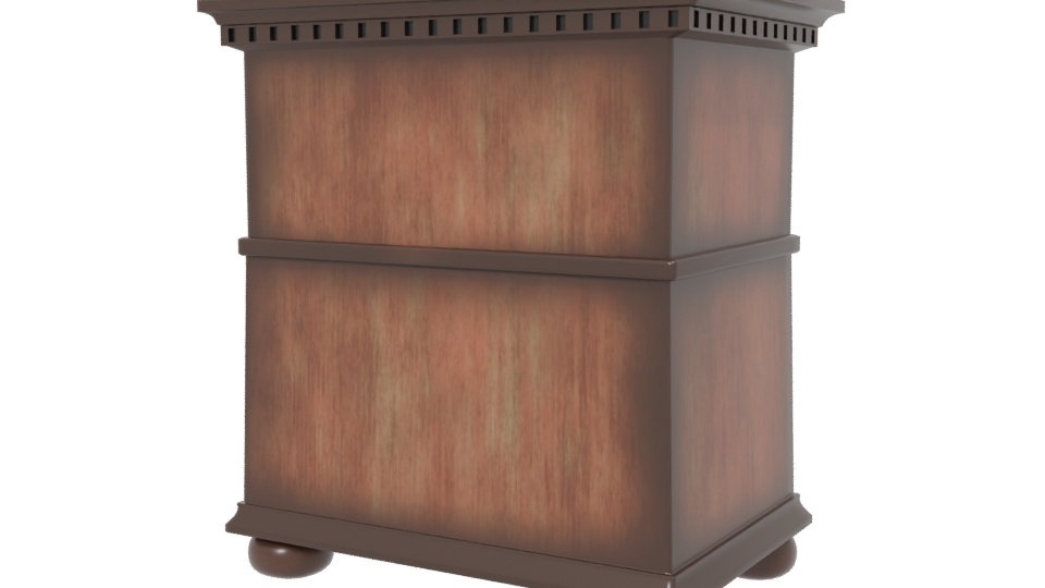 Vintage Wooden Nightstand Model - Professional 3D Model Render 6
