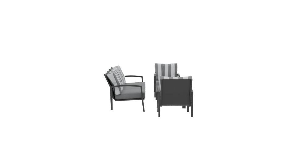 Contemporary Outdoor Seating Set 3D Model - Professional 3D Model Render 8