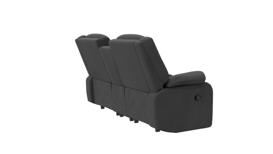 Reclining Black Love Seat 3D - Professional 3D Model Render 7