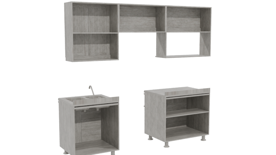 Stylish Kitchen Cabinet Set 3D - Professional 3D Model Render 4