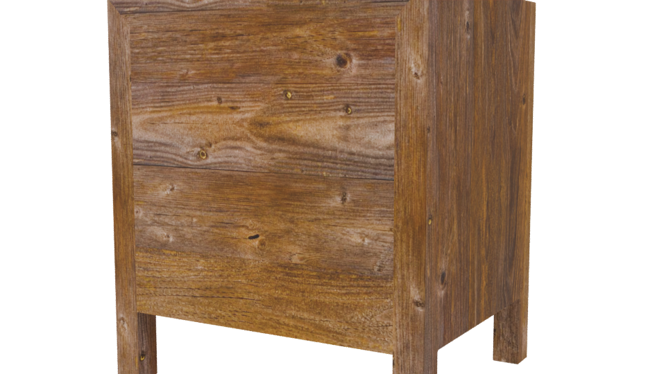 Rustic Wooden Nightstand 3D Model - Professional 3D Model Render 6