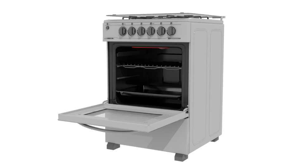 Compact Gas Oven Range 3D Model - Professional 3D Model Render 12