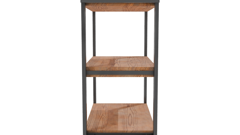 Industrial Wooden Shelf Rack 3D - Professional 3D Model Render 8