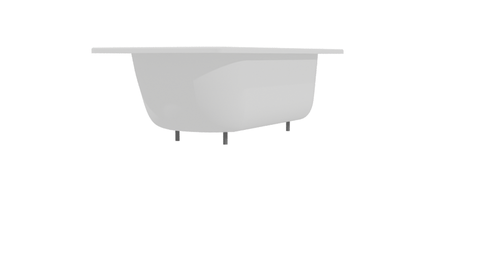 Elegant Freestanding Bathtub Model - Professional 3D Model Render 3