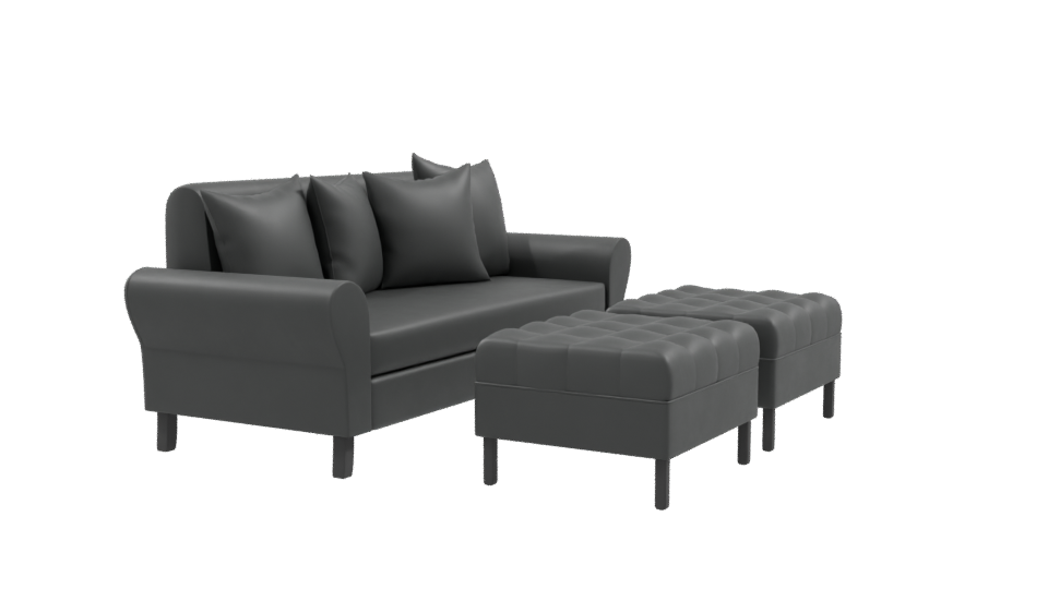 Contemporary Leather Sofa Set 3D - Professional 3D Model Render 9