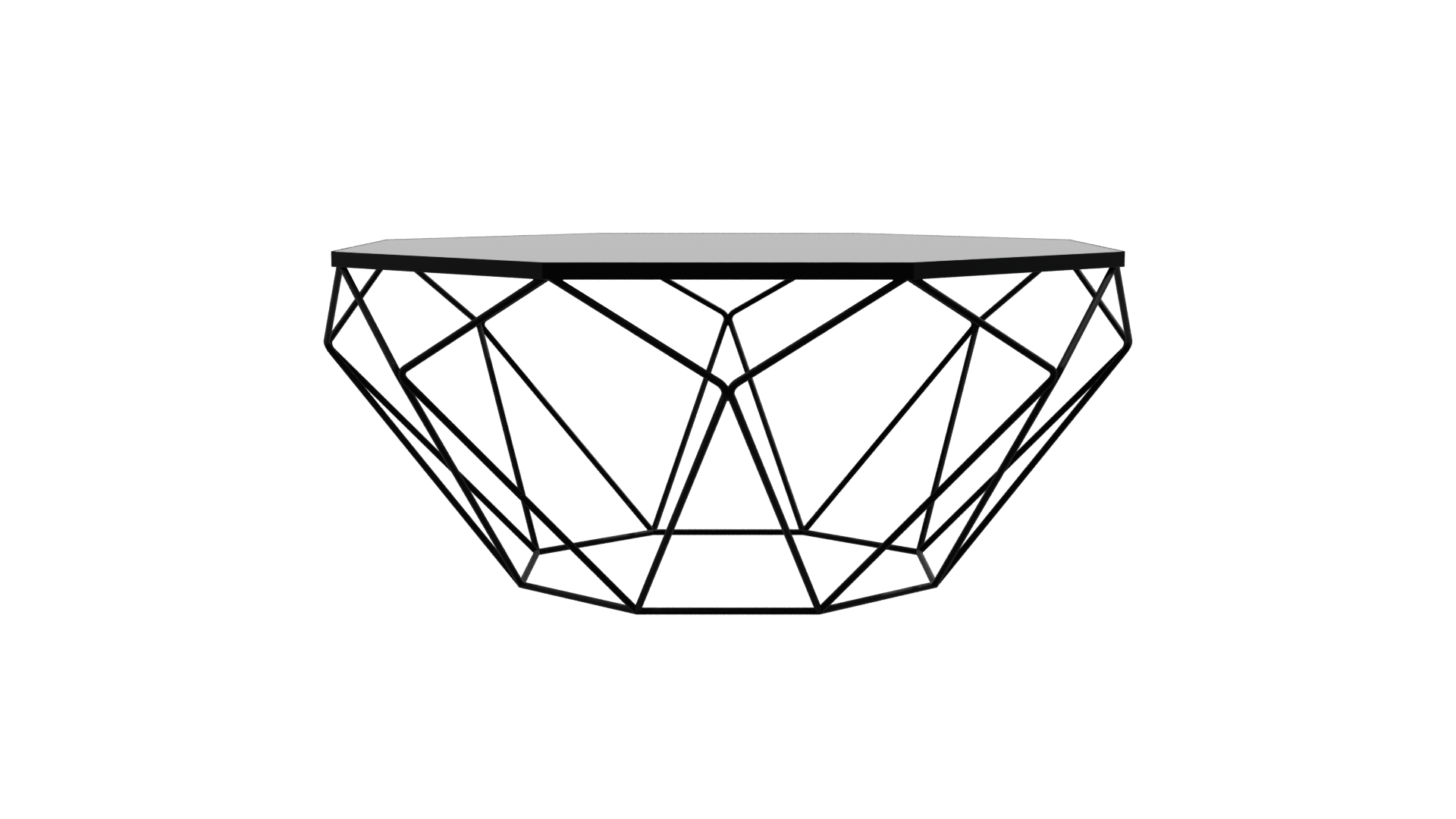 Geometric Low-Poly Coffee Table - Professional 3D Model Render 8