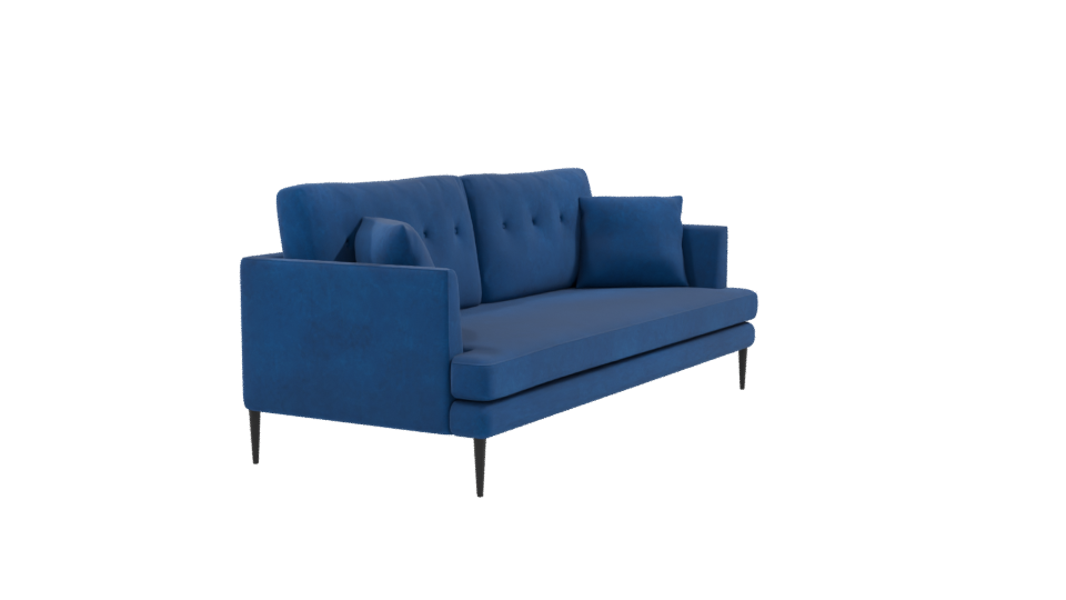 Stylish Blue Sofa Model - Professional 3D Model Render 9