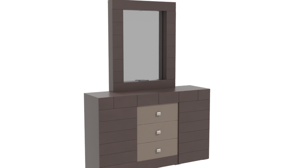 Stylish Modern Bedroom Dresser with Mirror 3D Model - Professional 3D Model Render 10