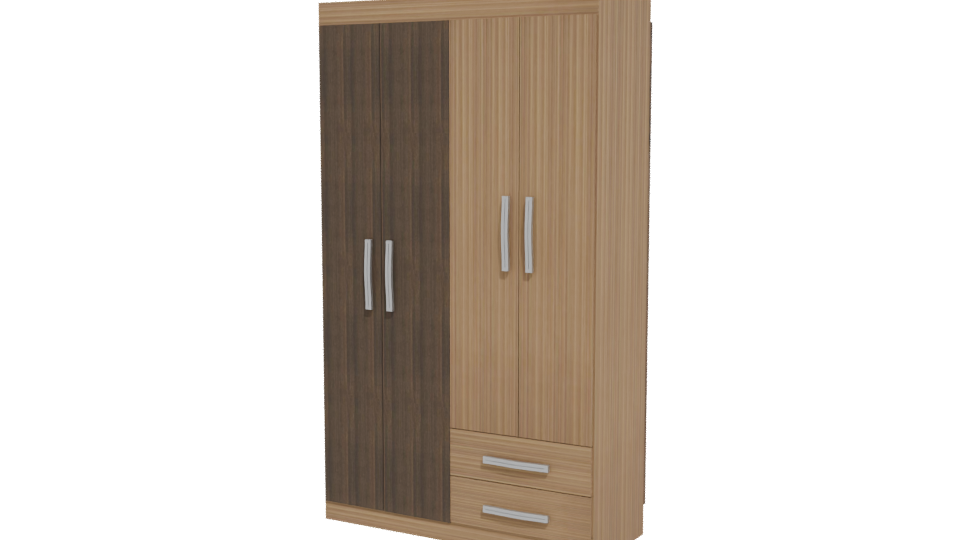 Stylish Wooden Wardrobe Model - Professional 3D Model Render 12