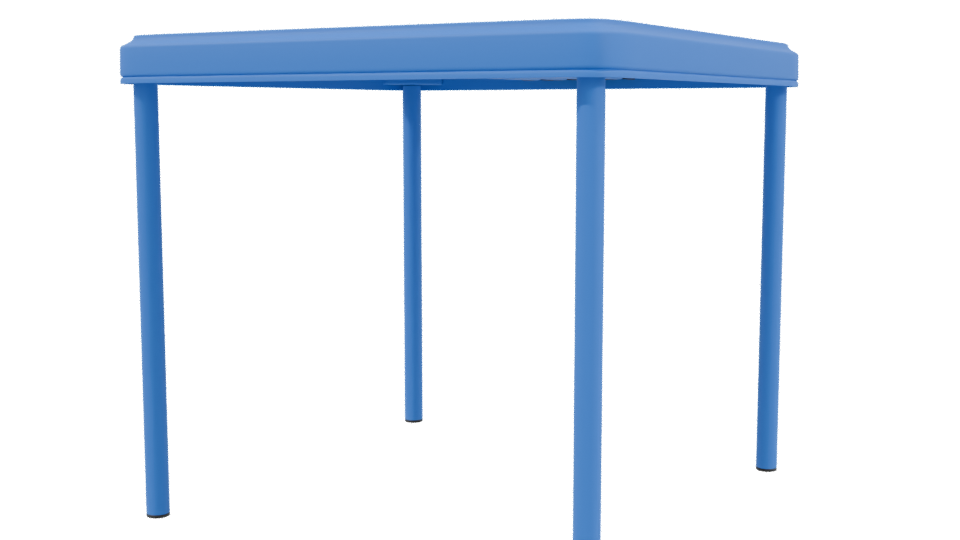 Blue Kids Plastic Table 3D - Professional 3D Model Render 3