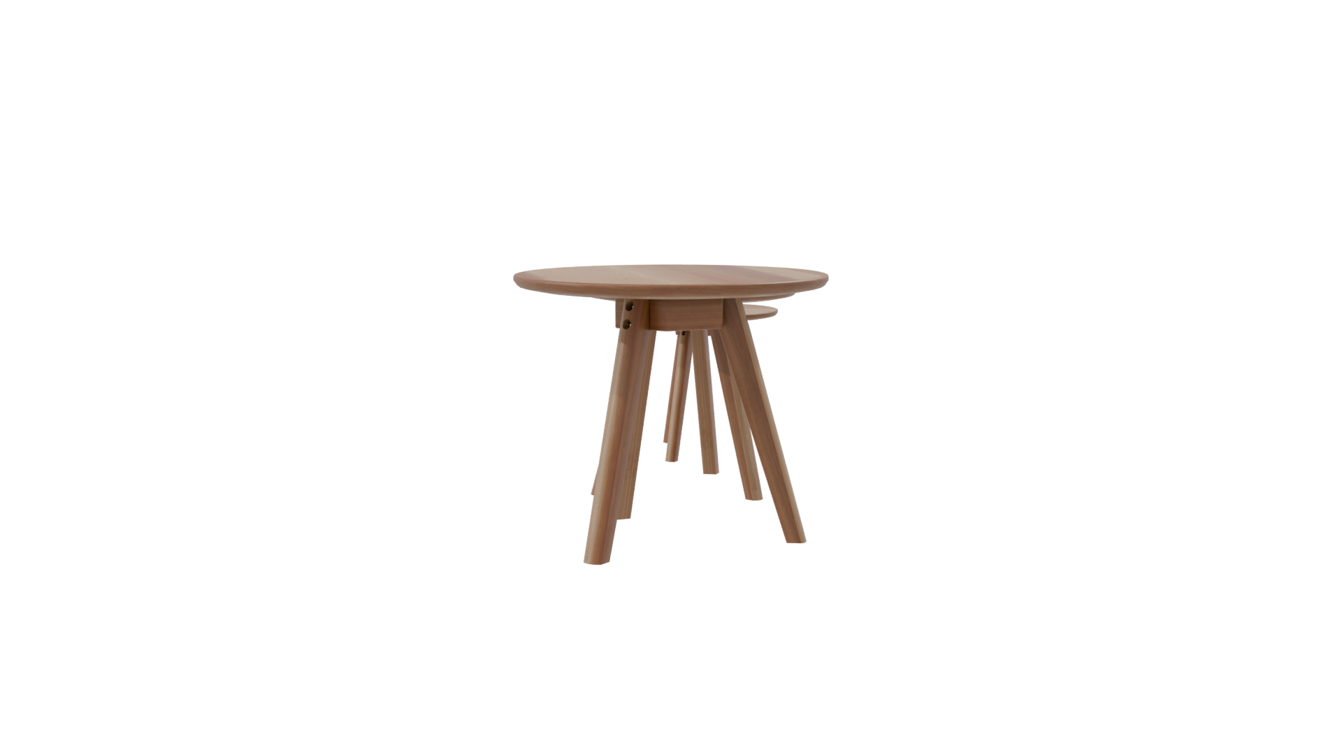 Stylish Wooden Side Table Set - Professional 3D Model Render 8